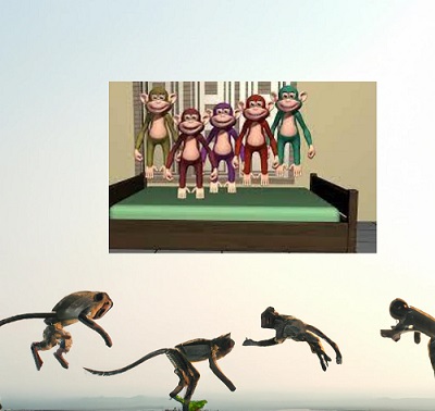 5 little monkey jumping